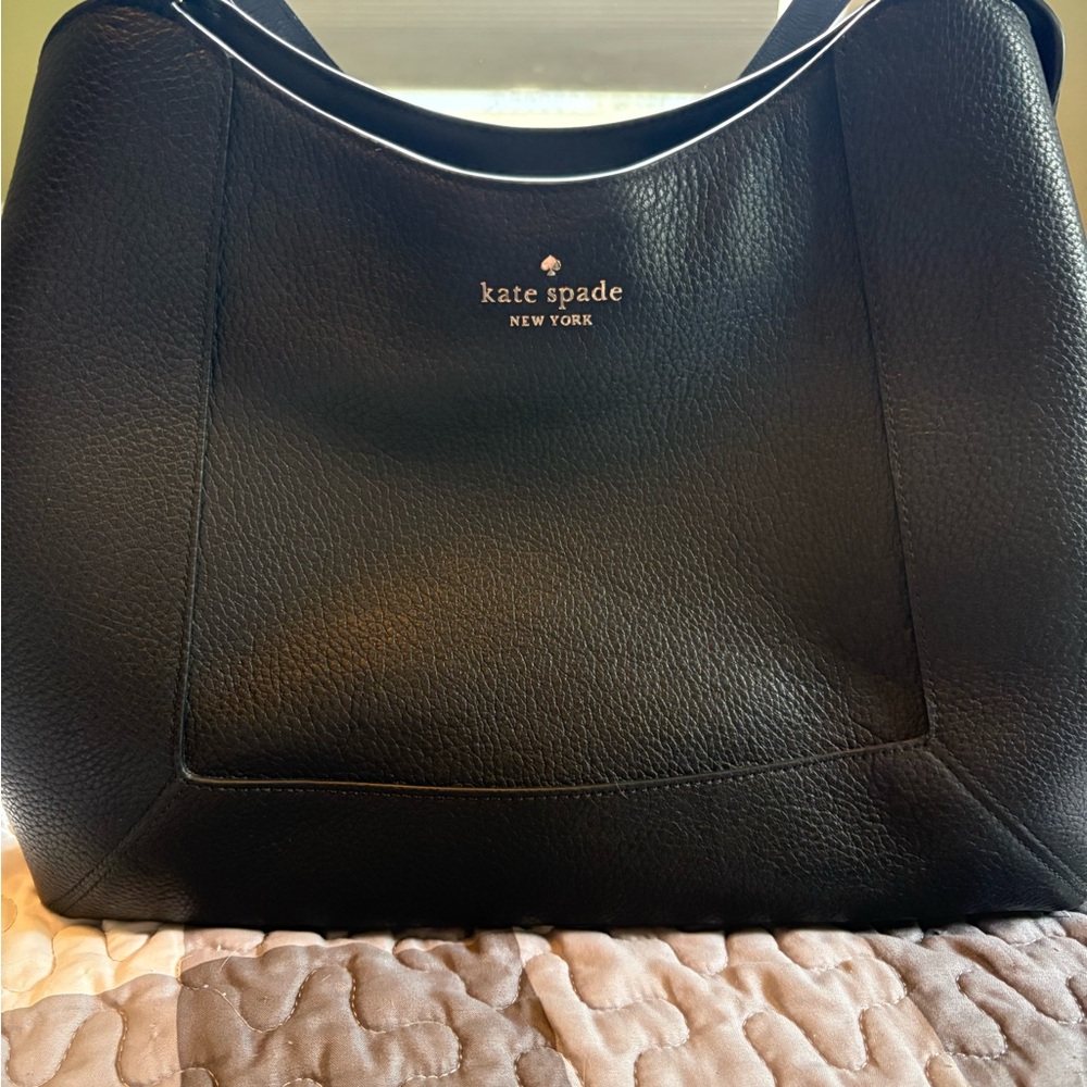 Kate Spade Black Lena Triple Compartment Shoulder Bag